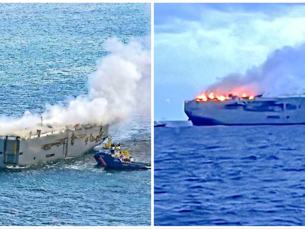 Auto elettrica scatena rogo su nave cargo