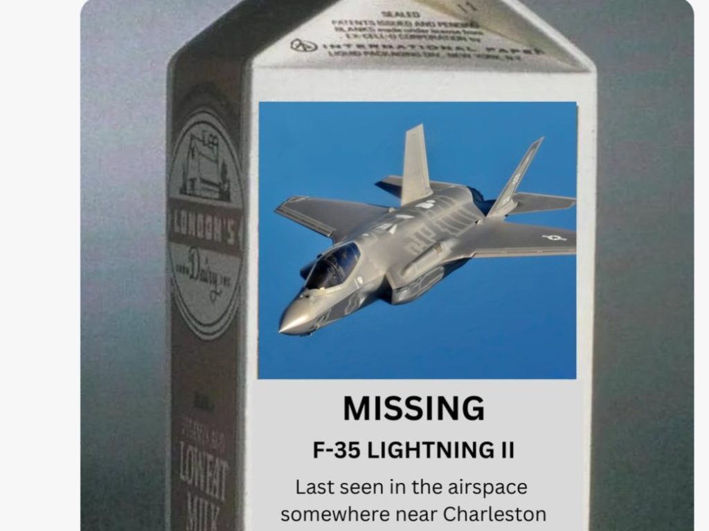 meme F-35 americano scomparso