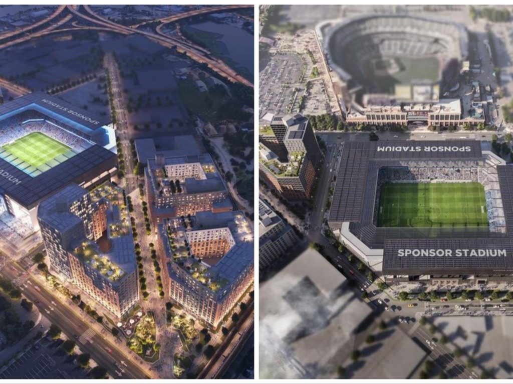 Il super stadio di calcio di New York: lo sponsor visibile dallo spazio