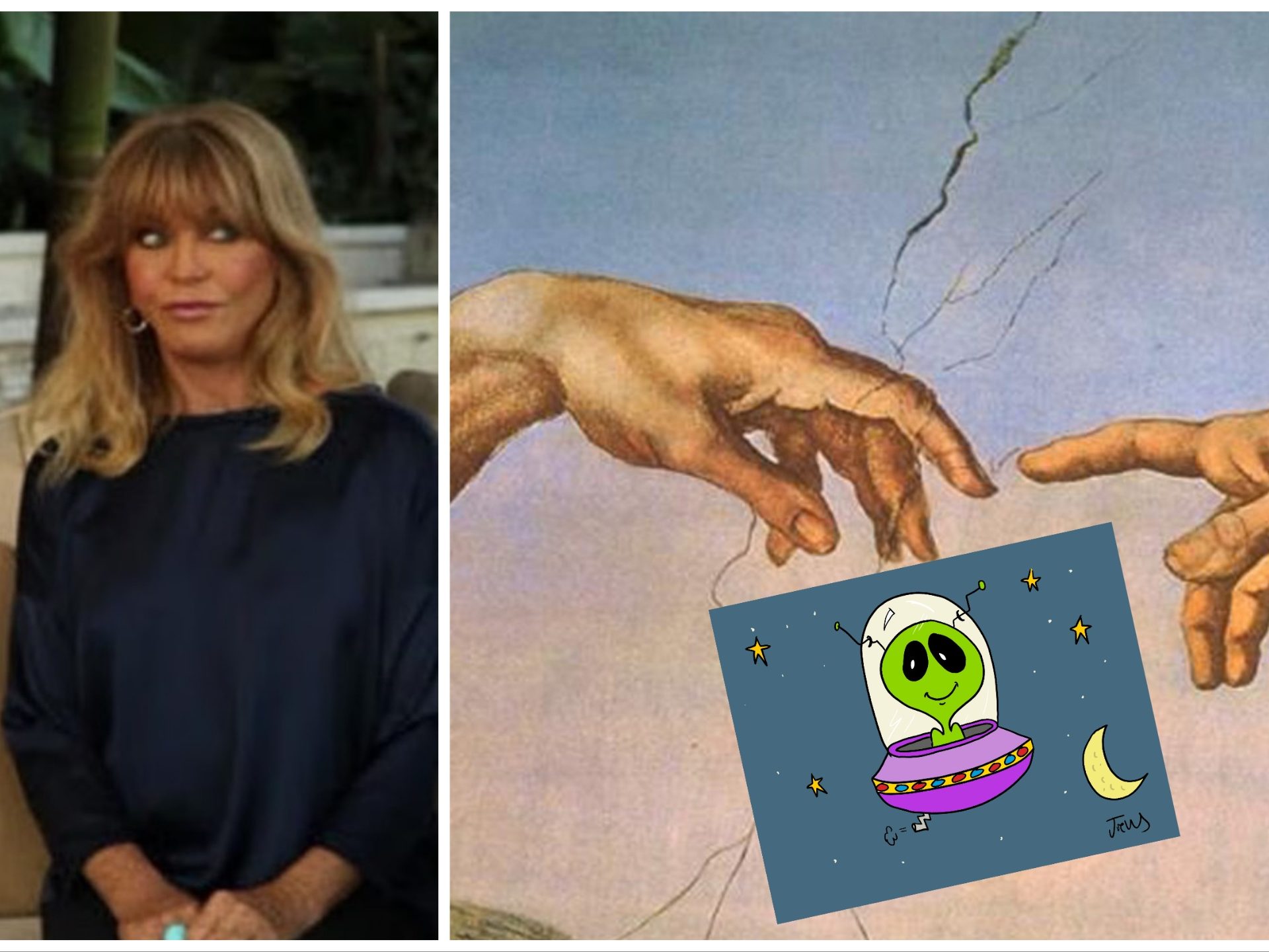 Goldie Hawn: "Un alieno mi ha toccato, sembrava il dito di Dio"