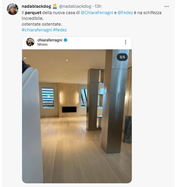 Chiara Ferragni e il parquet montato male nella casa nuova: massacrata sui social