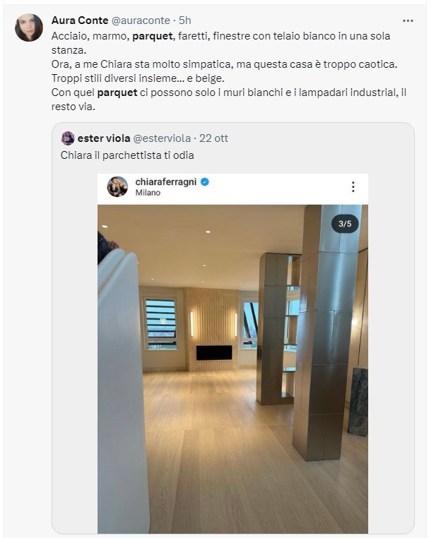 Chiara Ferragni e il parquet montato male nella casa nuova: massacrata sui social