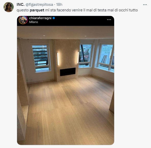 Chiara Ferragni e il parquet montato male nella casa nuova: massacrata sui social