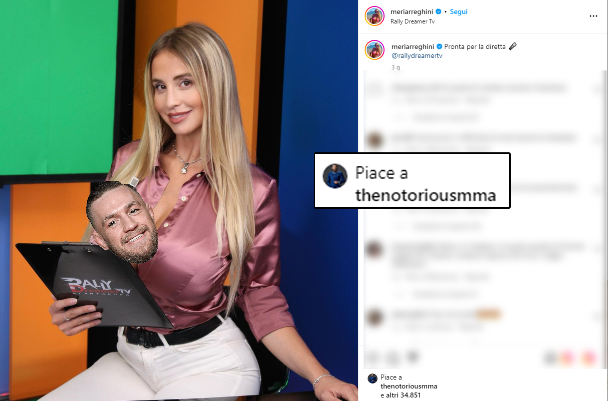 Una conduttrice tv italiana fa impazzire Conor McGregor: per due motivi