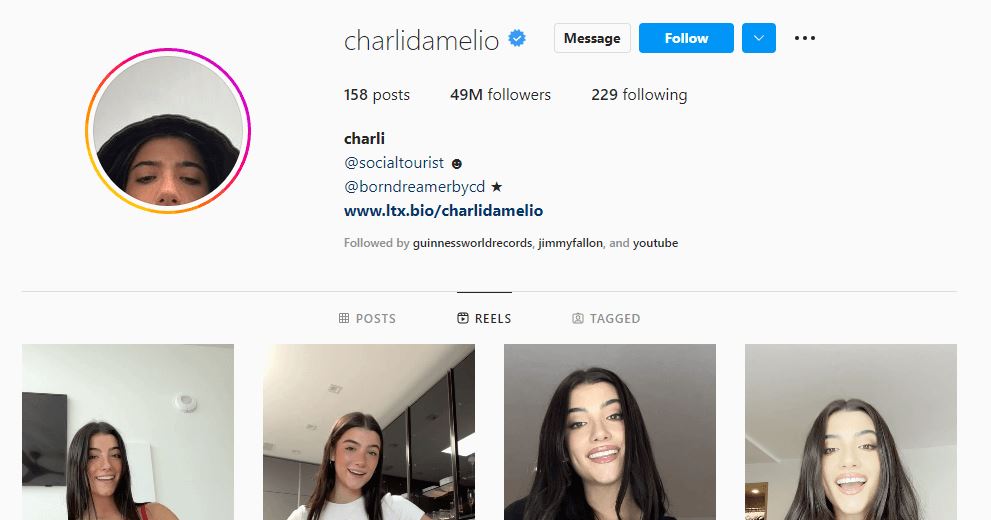 #5 Charli (29M followers)