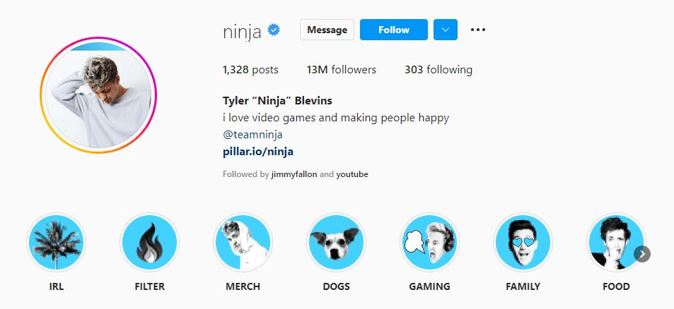 #17 Ninja (13M followers)