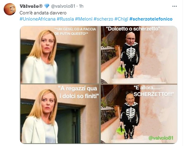 Scherzo telefonico a Giorgia Meloni, sui social pioggia di Meme