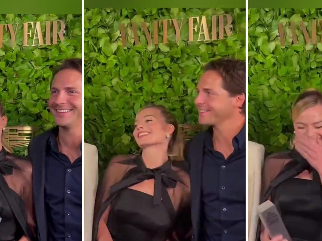 Margot Robbie in imbarazzo per il marito: le strizza la chiappa in diretta