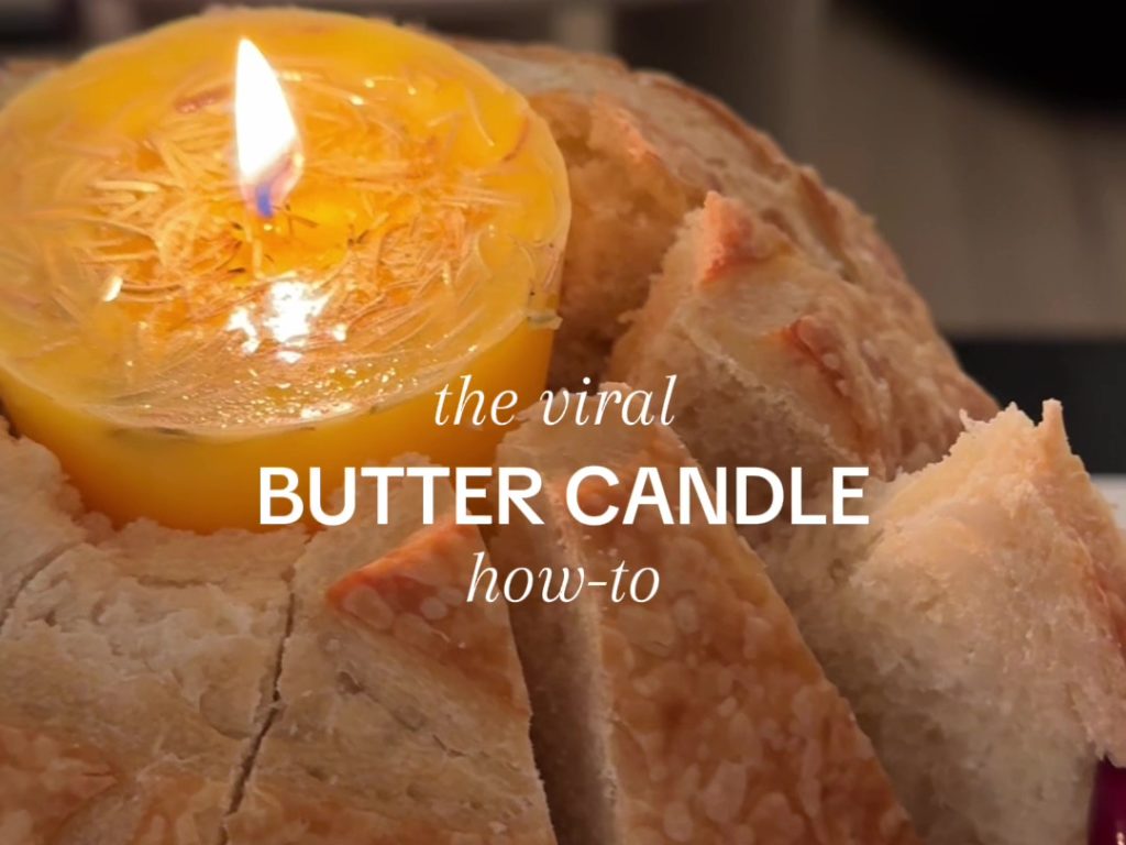 Centrotavola da mangiare, la moda della butter candle natalizia