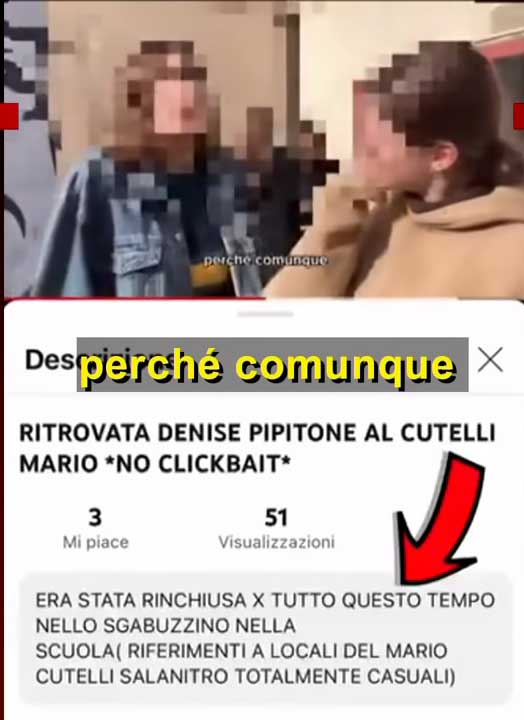 Denise Pipitone ritrovata, video shock di due studentesse scatena polemica