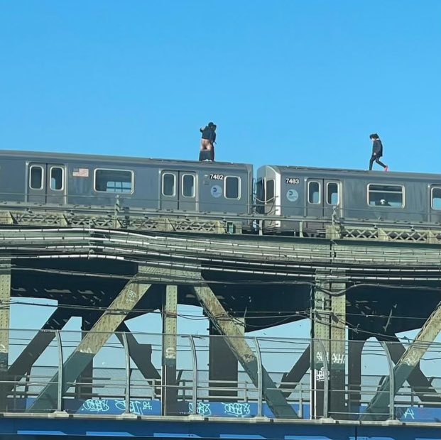 Zozzoni e spericolati, due uomini fanno sesso sul tetto della metro
