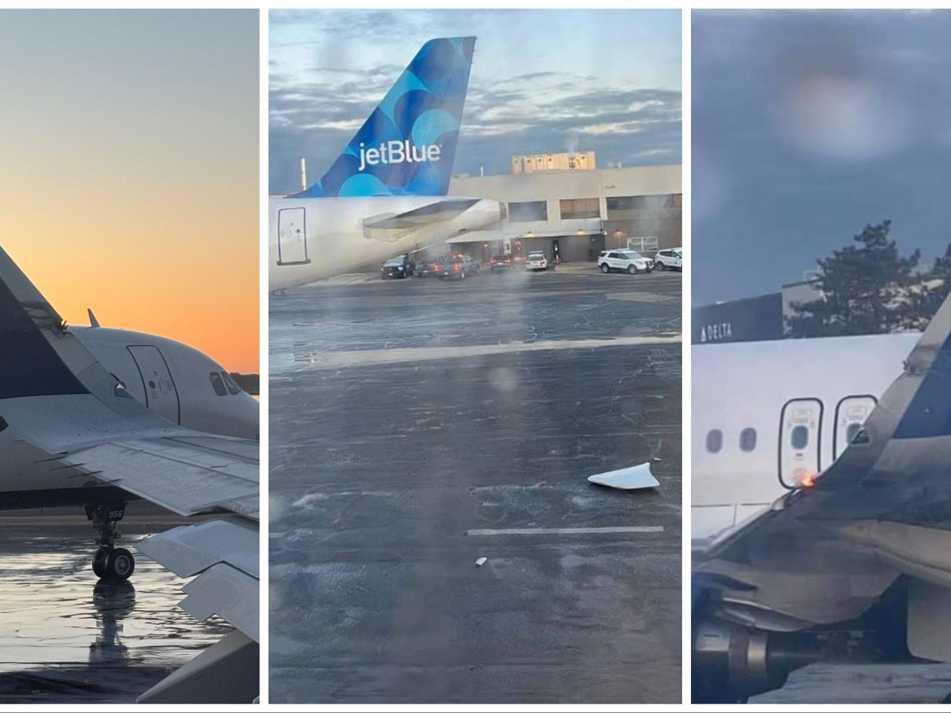 Incidente tra due aerei sulla pista di Boston, si spezza un'ala: panico